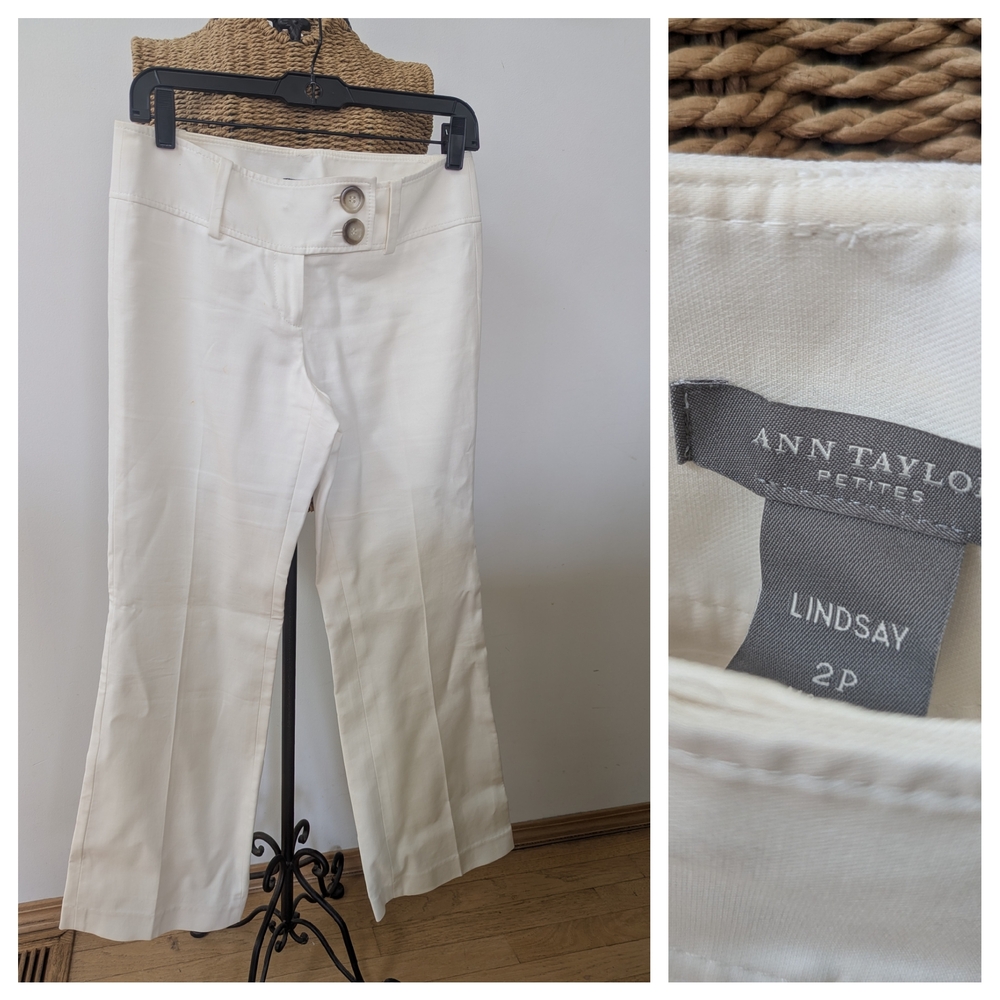 Ann Taylor White Boot Cut Flare Pants